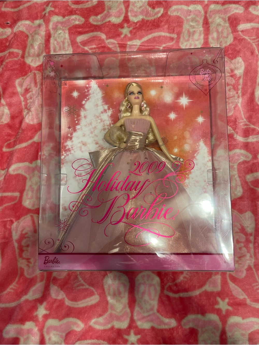 Mattel Barbie Holiday Doll in Pink and Gold